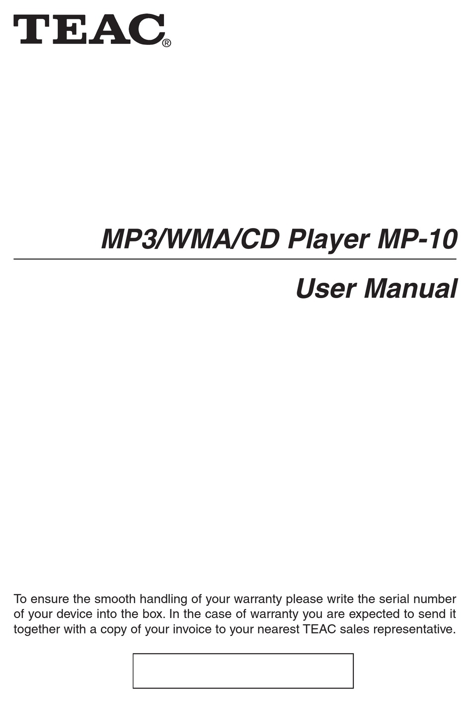 TEAC MP-26 USER MANUAL Pdf Download  ManualsLib