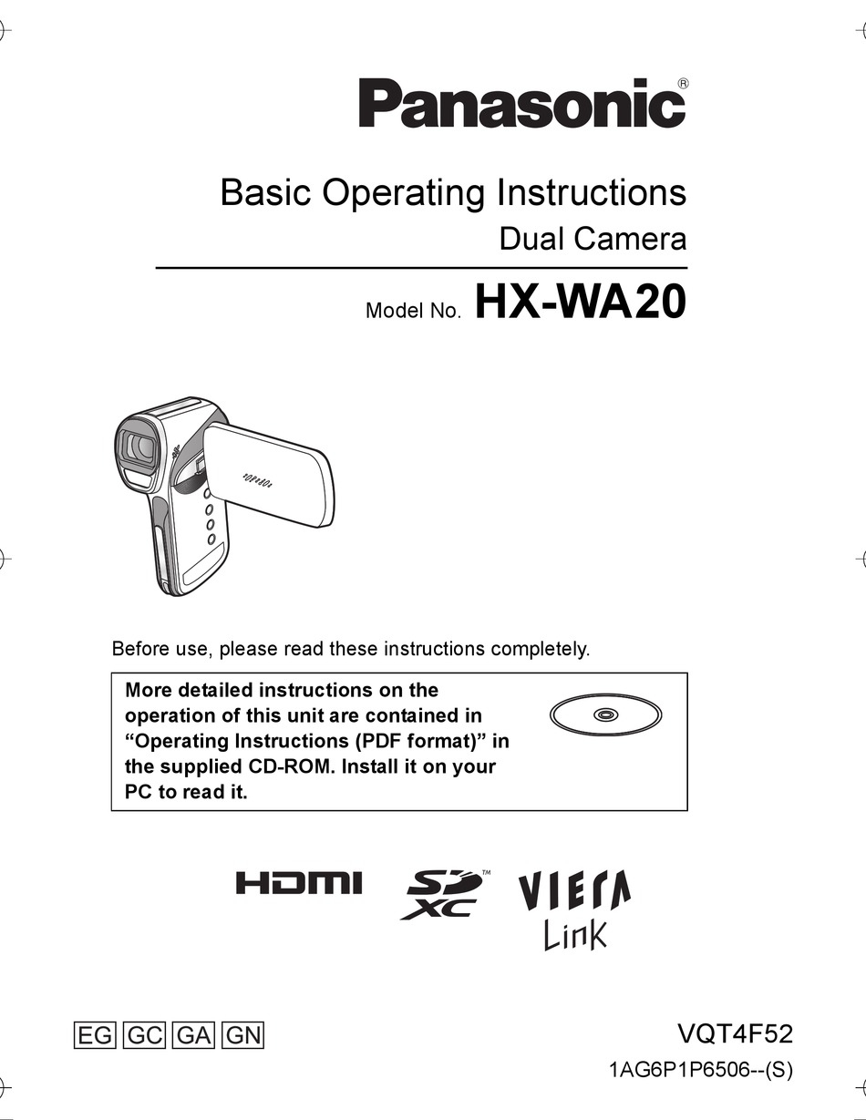 PANASONIC HX-WA20 BASIC OPERATING INSTRUCTIONS MANUAL Pdf Download |  ManualsLib