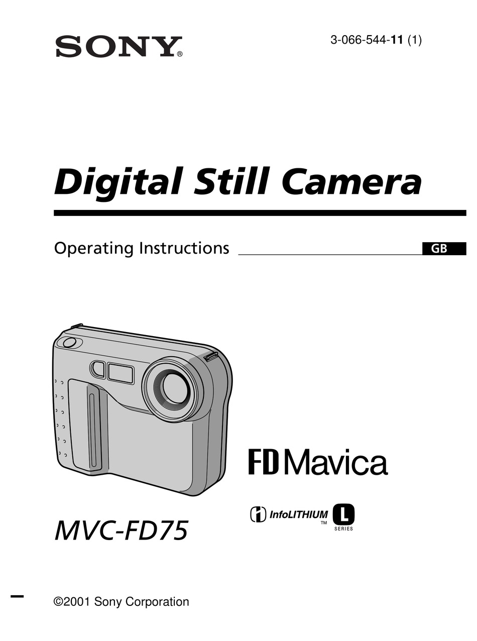 SONY MAVICA MVCFD75 OPERATING INSTRUCTIONS MANUAL Pdf Download