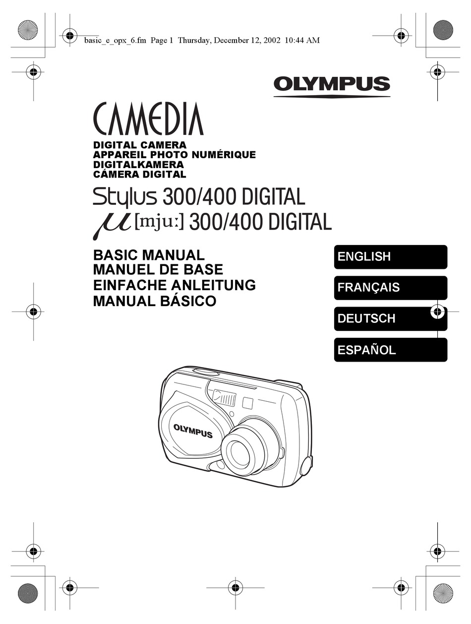 OLYMPUS STYLUS 300 DIGITAL BASIC MANUAL Pdf Download ManualsLib