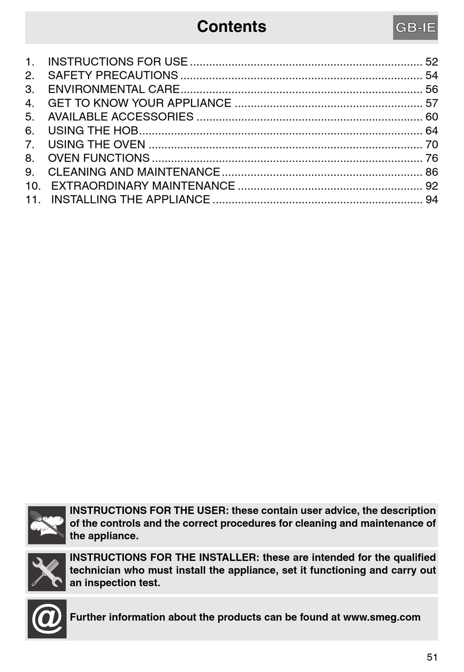 SMEG OVEN INSTRUCTIONS FOR THE USER Pdf Download ManualsLib