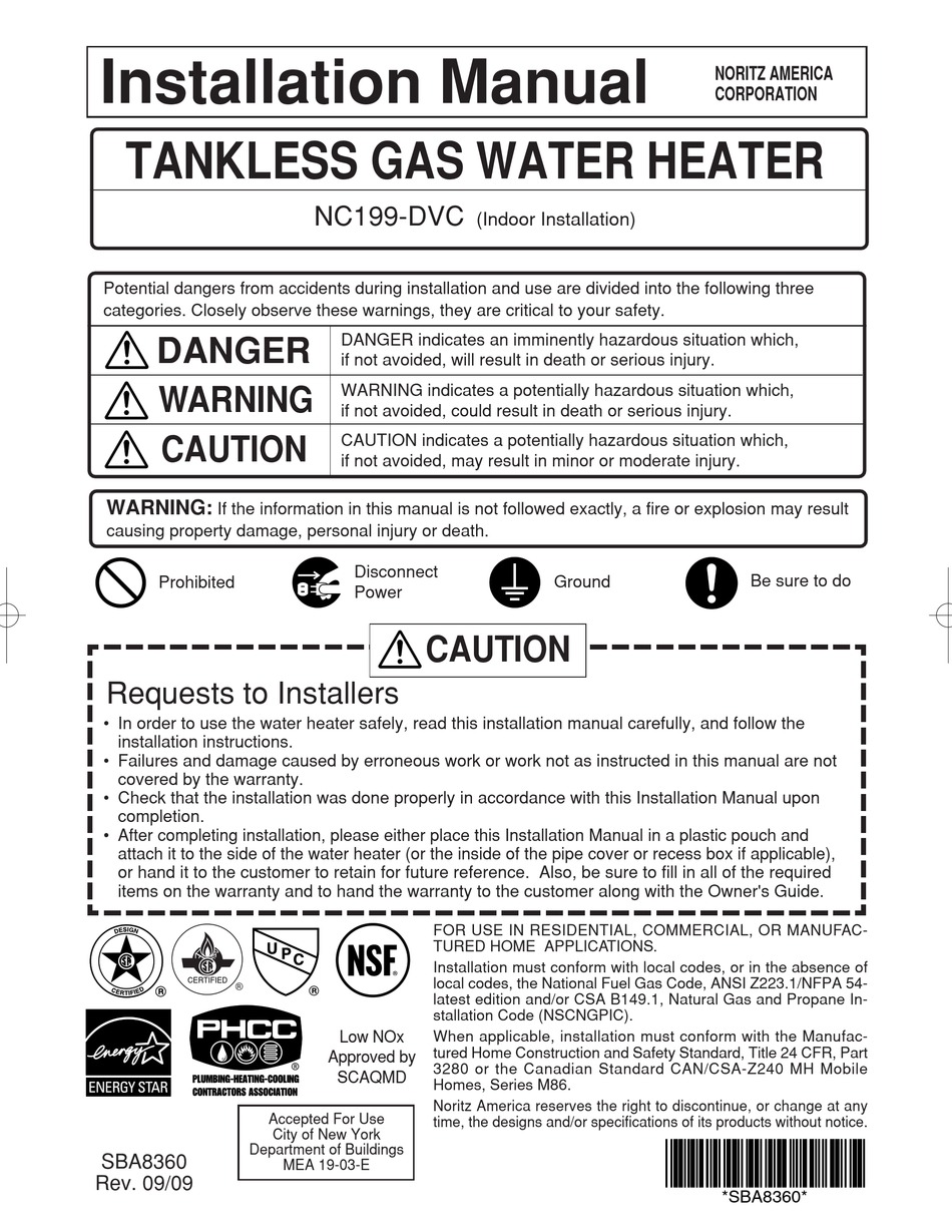 NORITZ NC199DVC INSTALLATION MANUAL Pdf Download ManualsLib