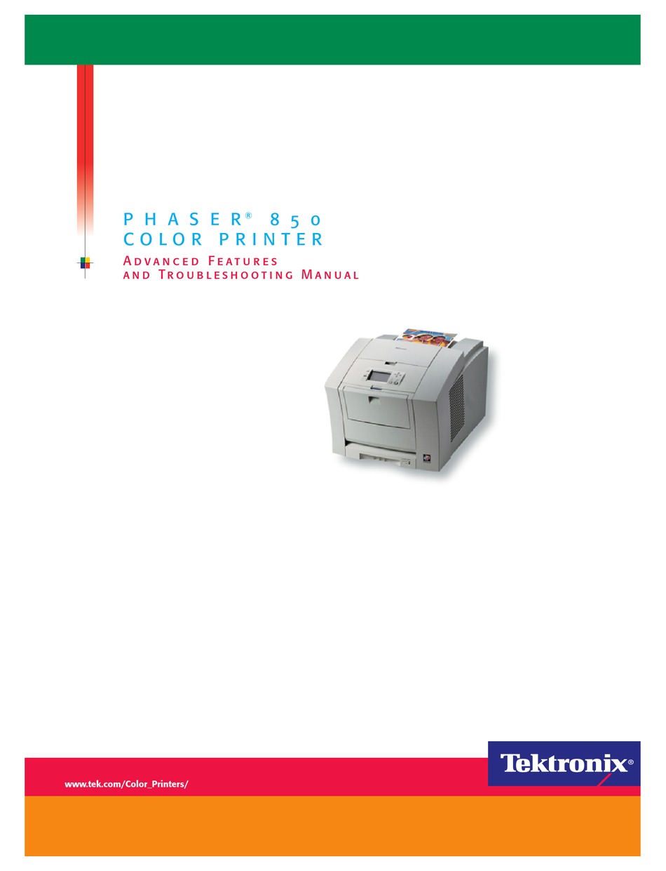 TEKTRONIX PHASER 850 ADVANCED FEATURES AND TROUBLESHOOTING MANUAL Pdf ...