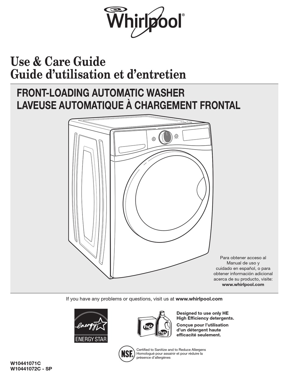 Whirlpool Front Load Washer Cleaning Instructions