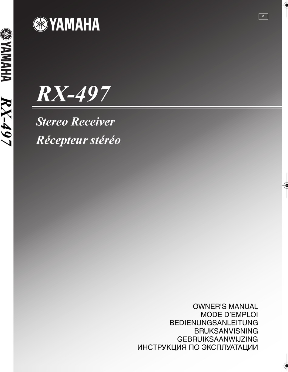 YAMAHA RX-497 OWNER'S MANUAL Pdf Download | ManualsLib