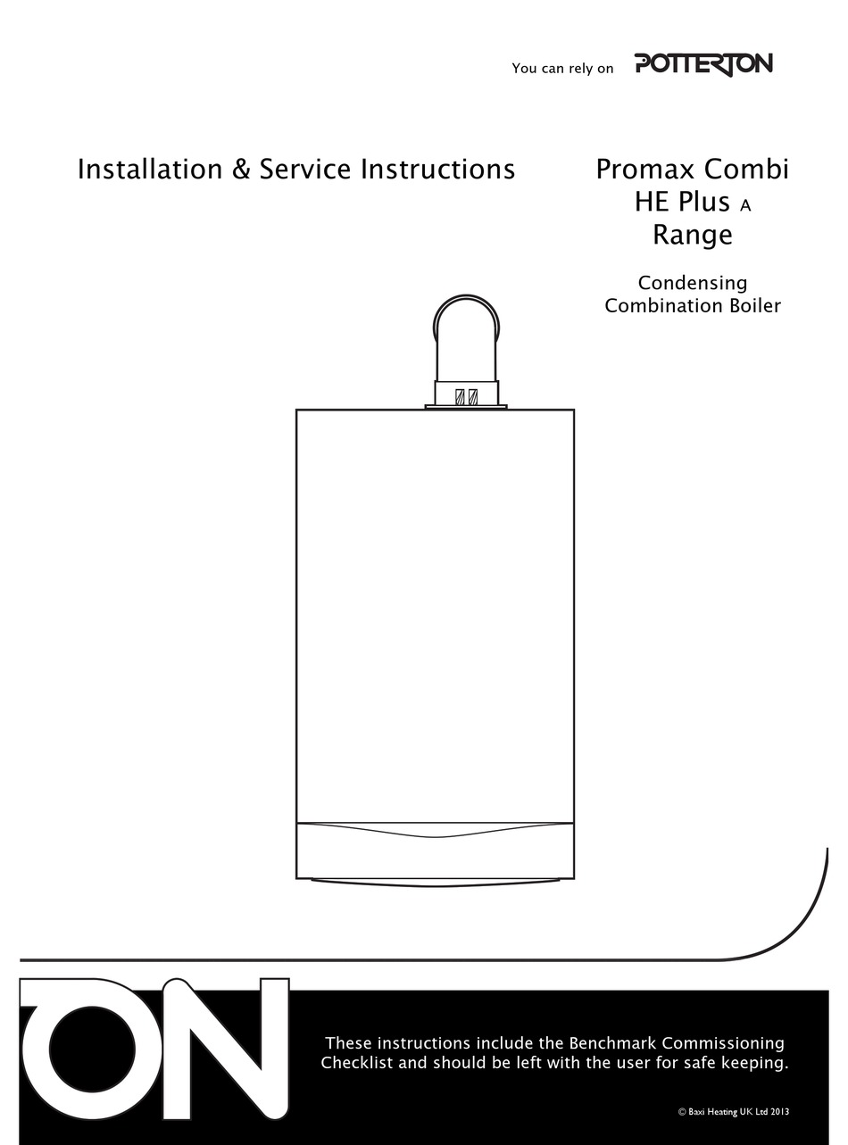 POTTERTON PROMAX COMBI HE PLUS A RANGE INSTALLATION & SERVICE INSTRUCTIONS MANUAL Pdf Download POTTERTON PROMAX COMBI HE PLUS A RANGE INSTALLATION & SERVICE INSTRUCTIONS MANUAL Pdf Download