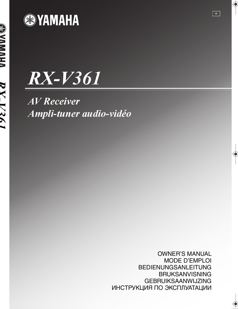 YAMAHA RX-V361 OWNER'S MANUAL Pdf Download | ManualsLib