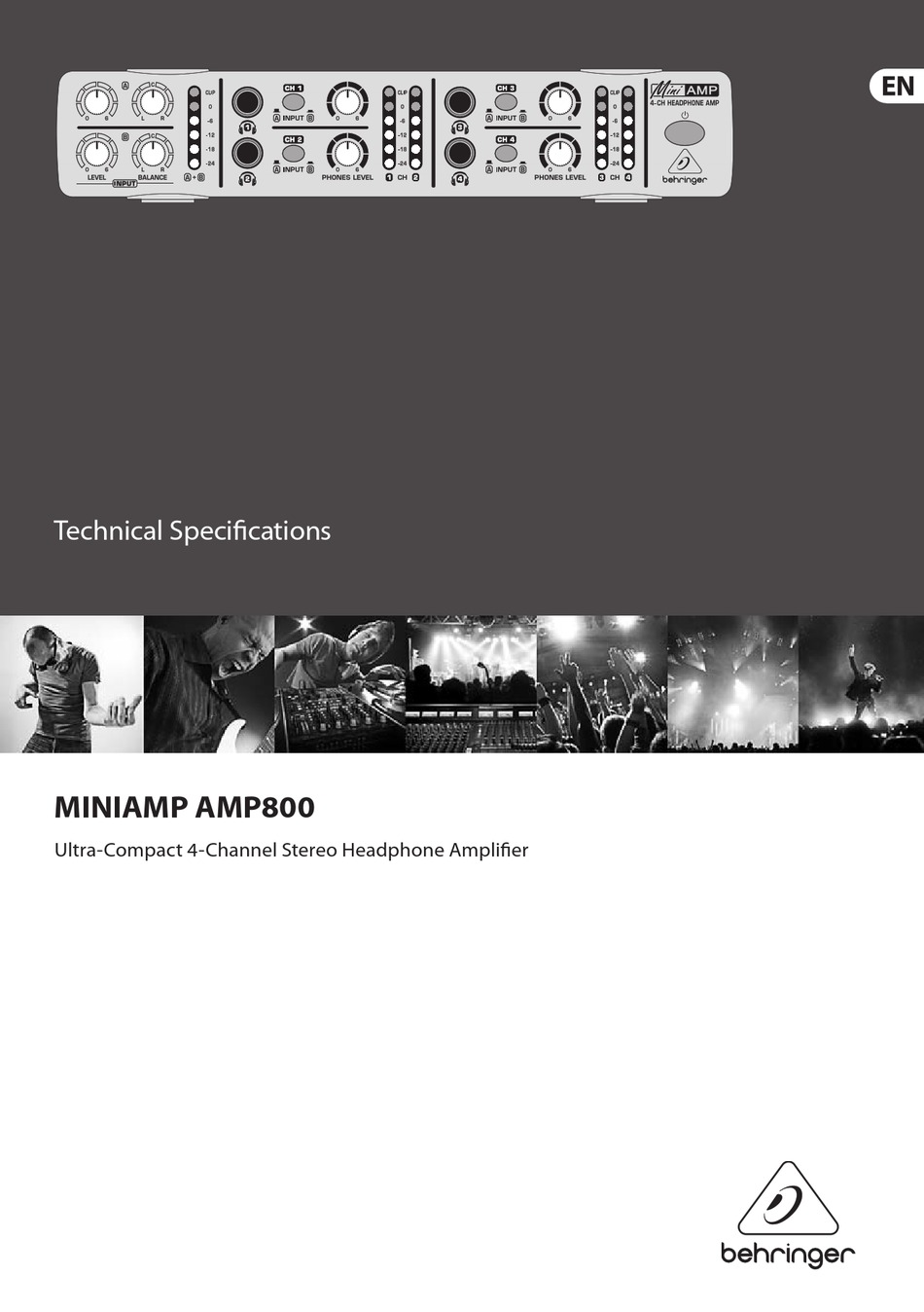 BEHRINGER MINIAMP AMP800 TECHNICAL SPECIFICATIONS Pdf Download ManualsLib