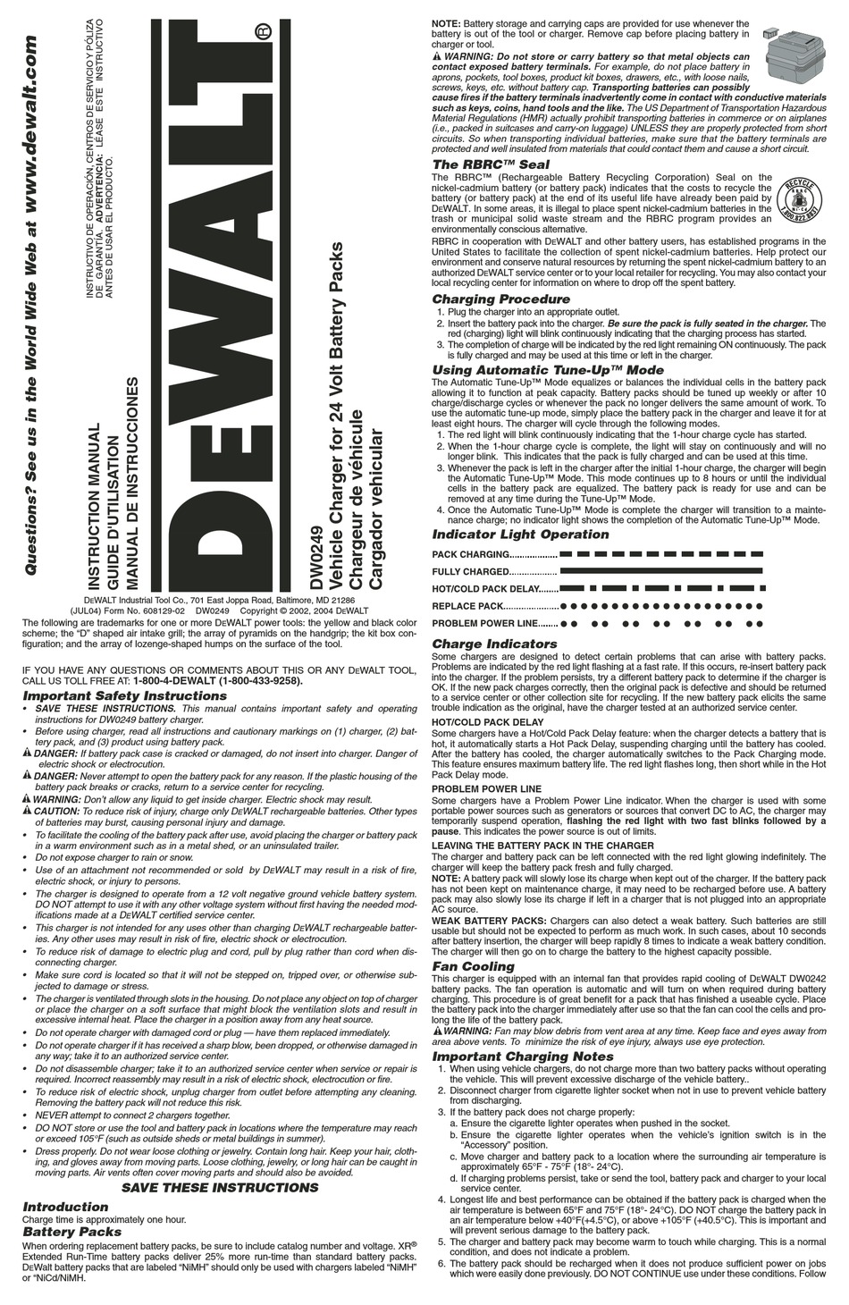 høflighed Melankoli bro DEWALT DW0249 INSTRUCTION MANUAL Pdf Download | ManualsLib