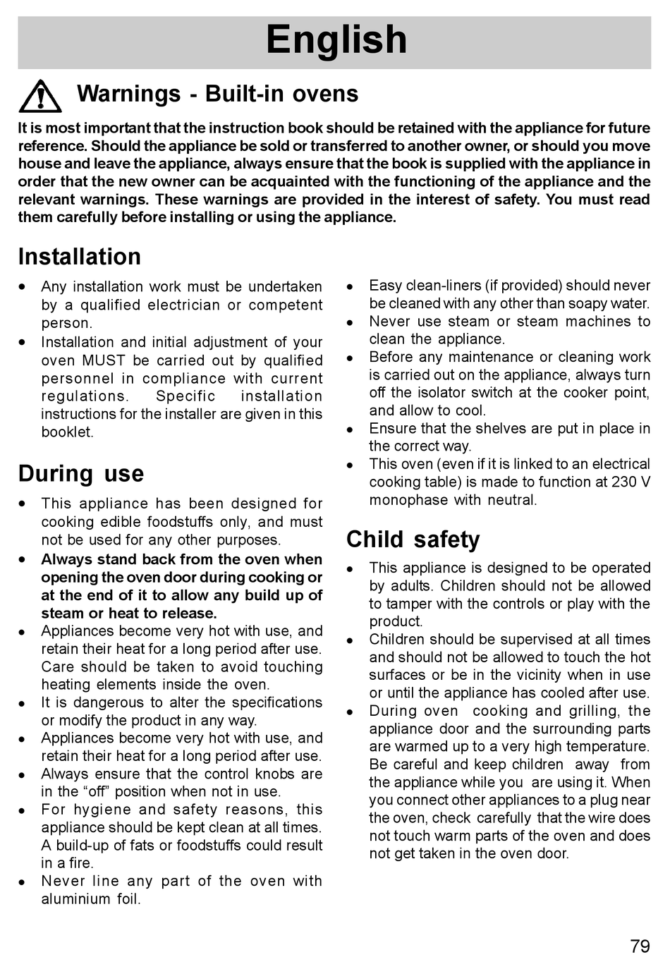 ELECTROLUX BUILTIN OVEN INSTRUCTION BOOK Pdf Download ManualsLib