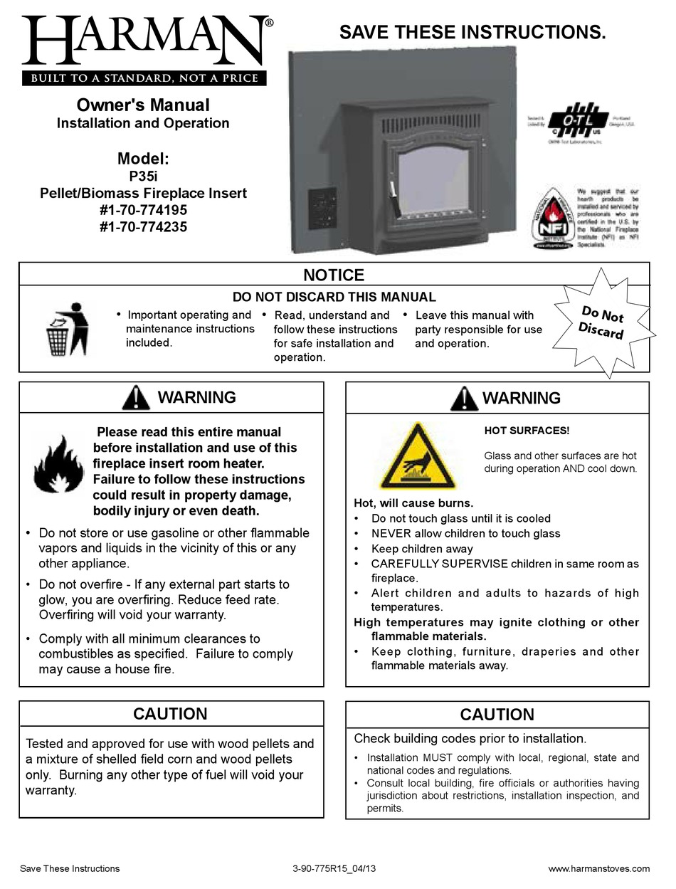 HARMAN P35I OWNER'S MANUAL Pdf Download | ManualsLib
