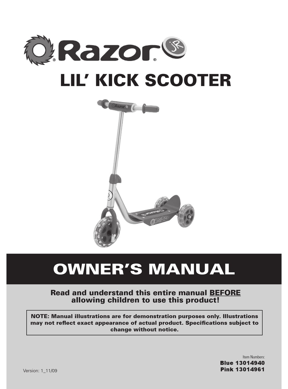 RAZOR BLUE 13014940 OWNER'S MANUAL Pdf Download ManualsLib