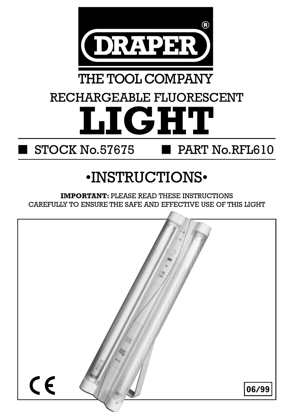 draper rechargeable fluorescent light