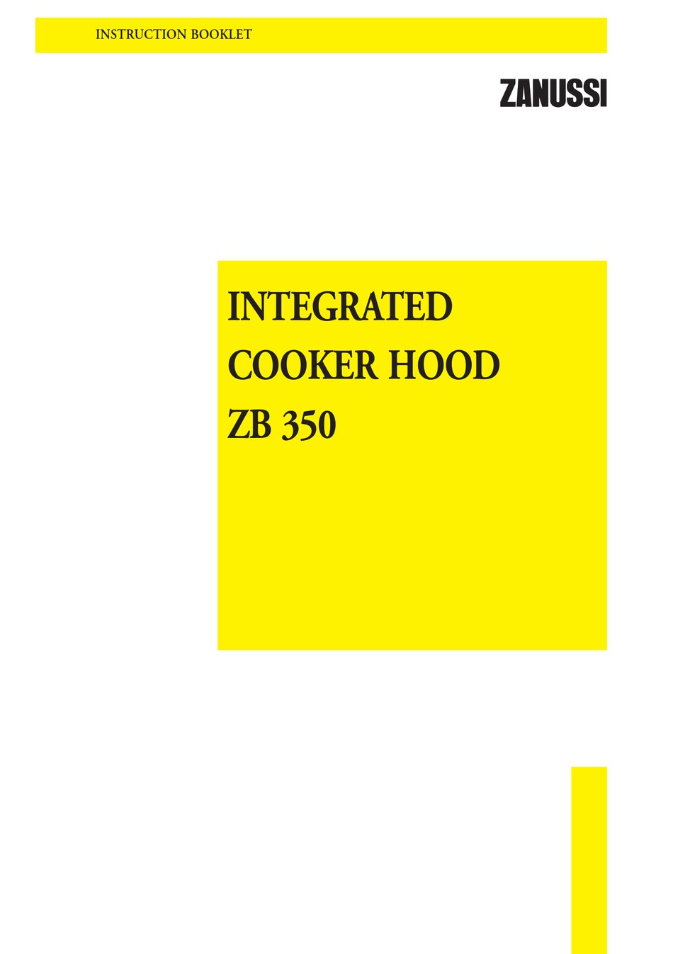 zanussi integrated cooker hood zb350