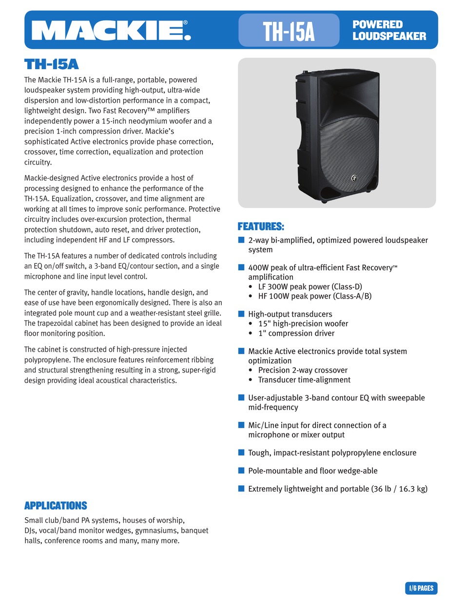 thump 15a specs