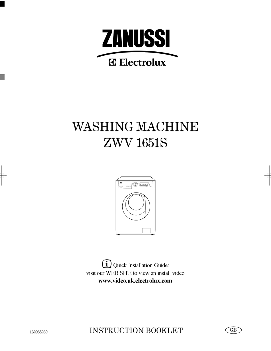 ZANUSSI ELECTROLUX ZWV 1651S INSTRUCTION BOOKLET Pdf Download ManualsLib