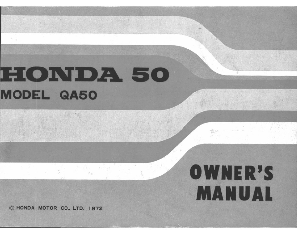 HONDA QA50 OWNER'S MANUAL Pdf Download ManualsLib