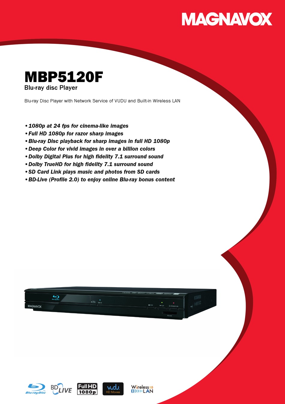 Magnavox MBP5120/F7 Blu-ray Player 