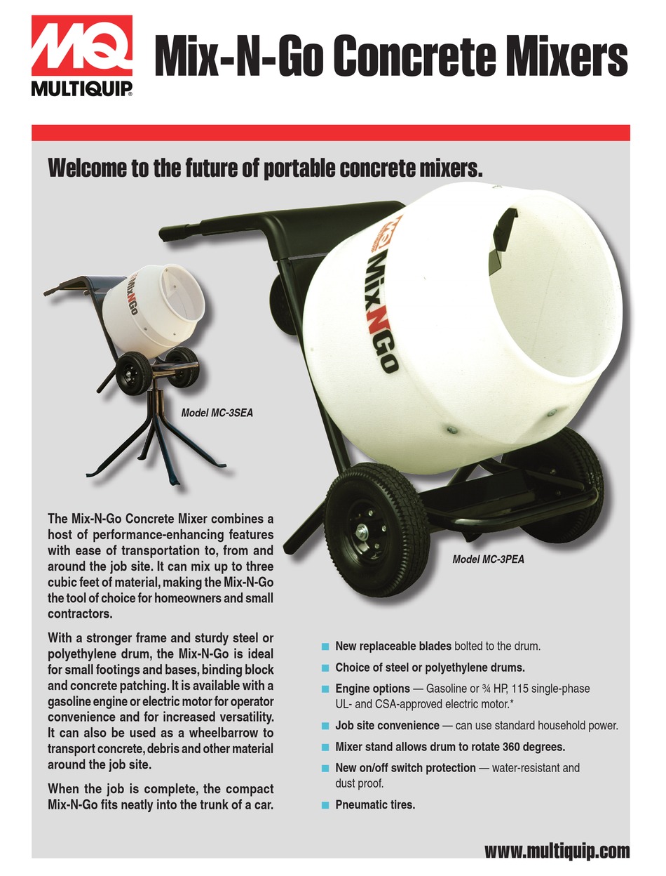 MULTIQUIP MC3SEA SPECIFICATIONS Pdf Download ManualsLib