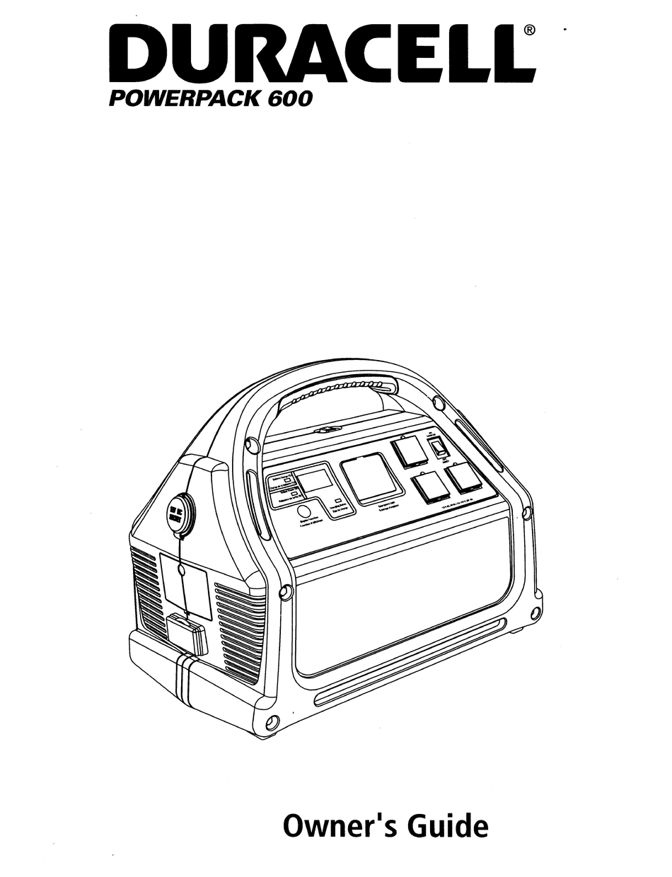 Duracell Powerpack 600 Owner S Manual Pdf Download Manualslib