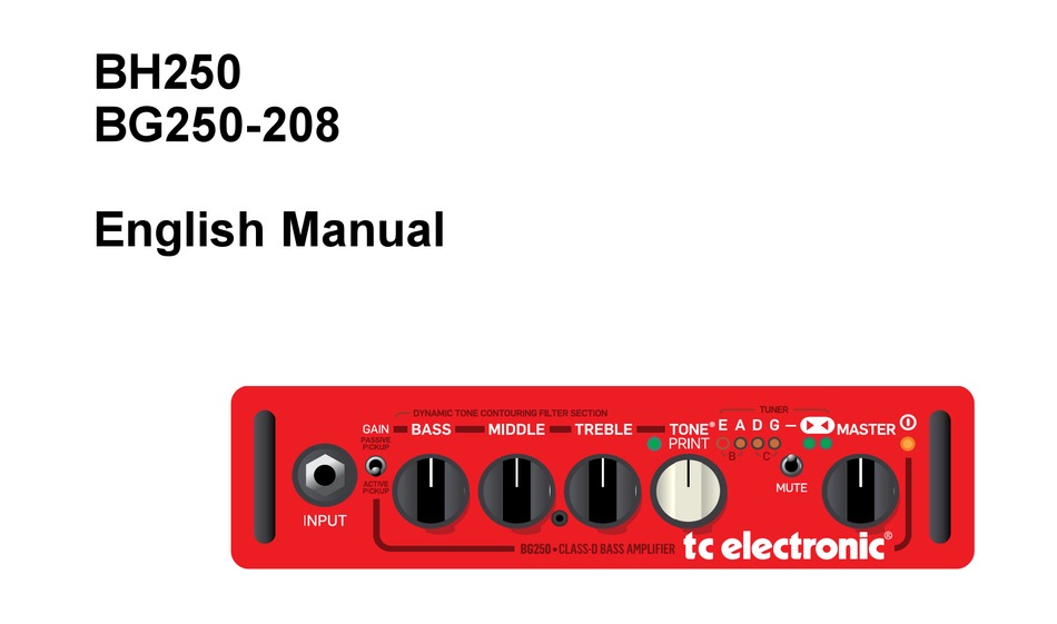 TC ELECTRONIC BH250 MANUAL Pdf Download ManualsLib