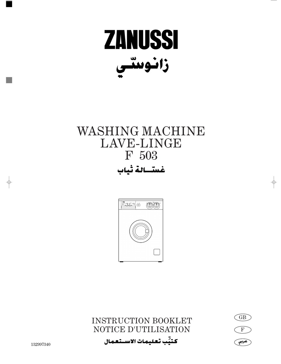 ZANUSSI F503 INSTRUCTION BOOKLET Pdf Download | ManualsLib