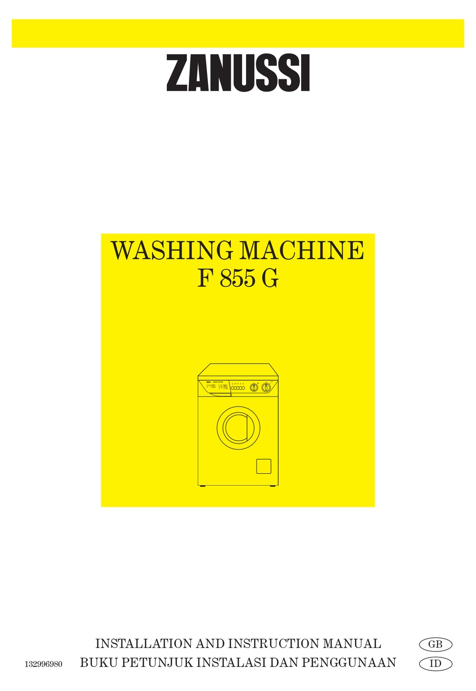 ZANUSSI F855G INSTALLATION AND INSTRUCTION MANUAL Pdf Download ManualsLib