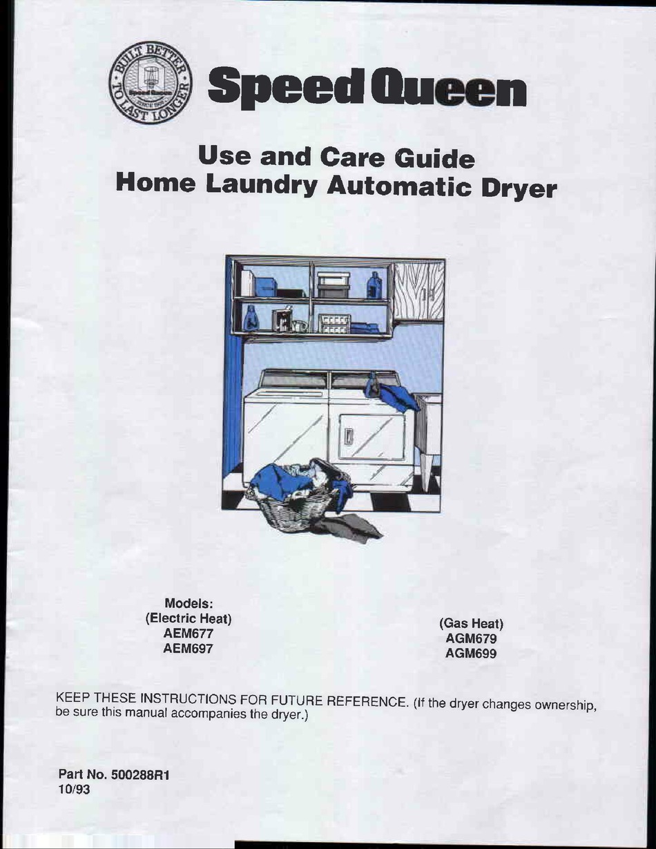 SPEED QUEEN AEM677 USE AND CARE MANUAL Pdf Download ManualsLib