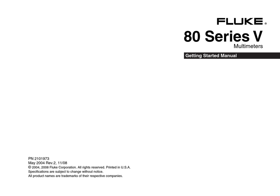 NEW FLUKE 80 Series V Multimeters Getting Started Manual CD Guide WW Ship L@@K 