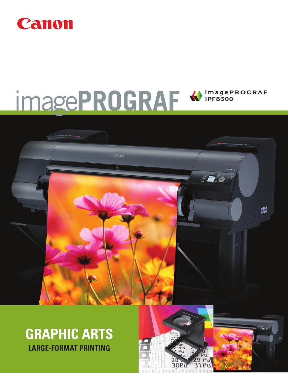 Canon Imageprograf Ipf8300 Specifications Pdf Download Manualslib