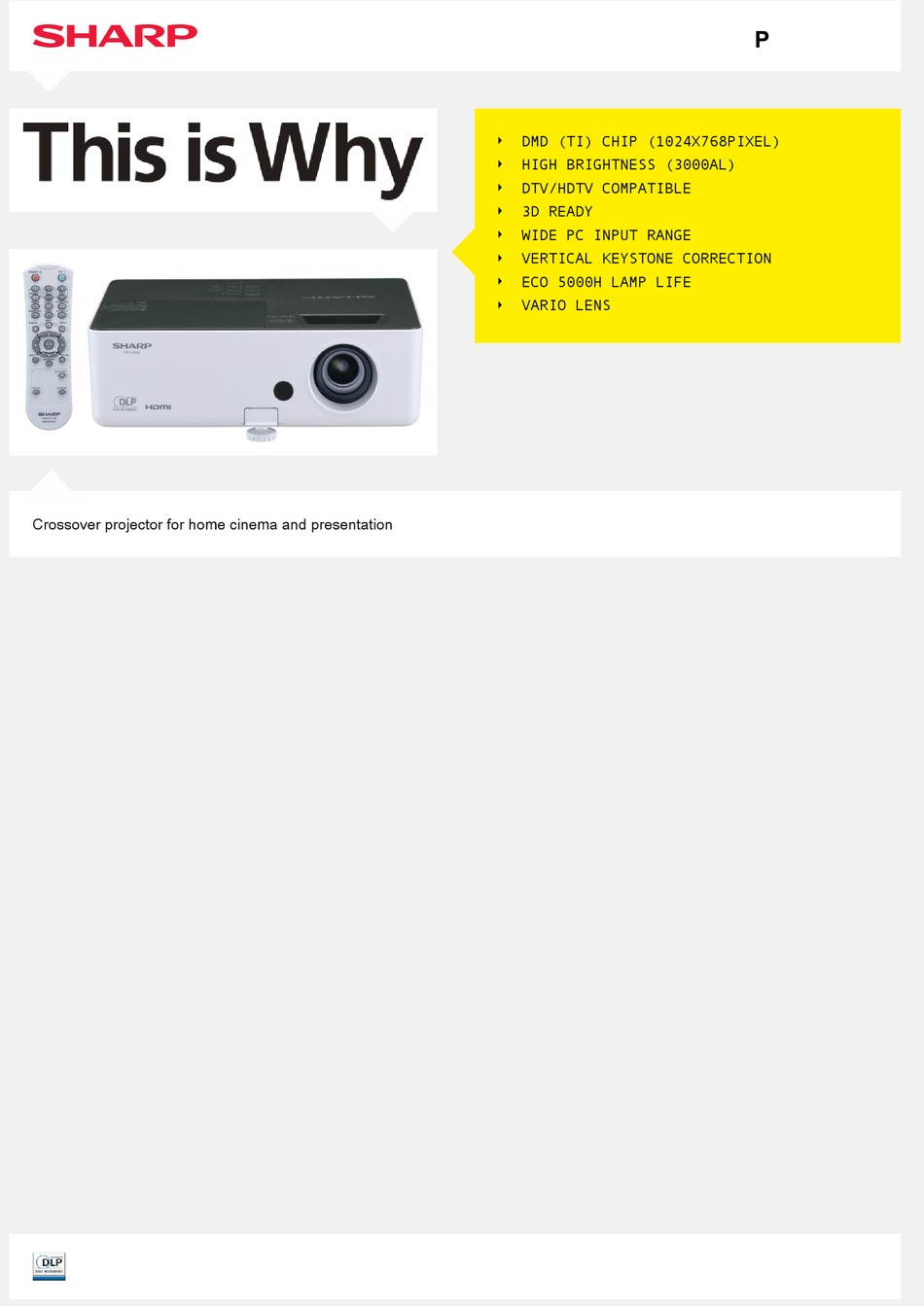 SHARP PG-LX3000 INFORMATION SHEET Pdf Download | ManualsLib
