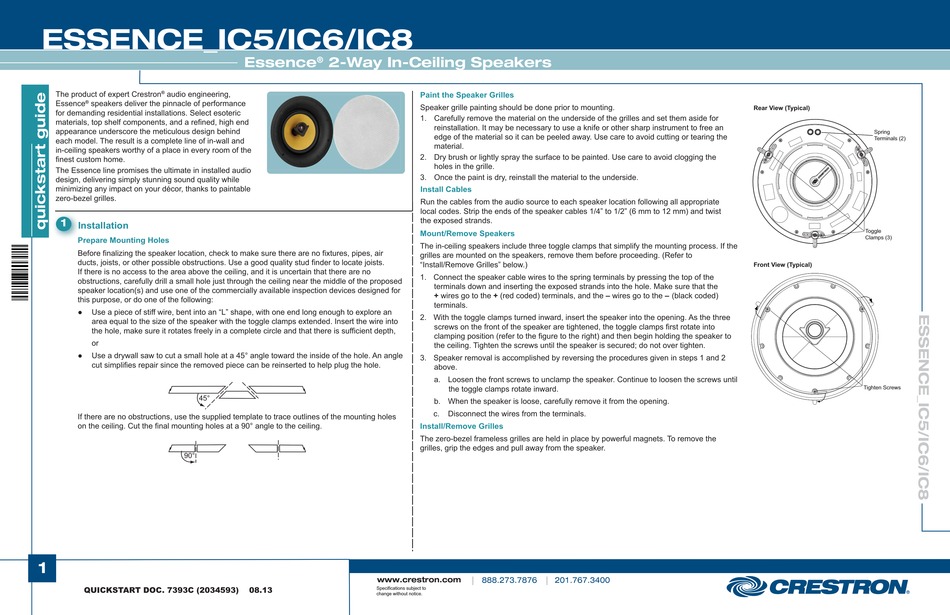 CRESTRON ESSENCE IC5 QUICK START MANUAL Pdf Download ManualsLib