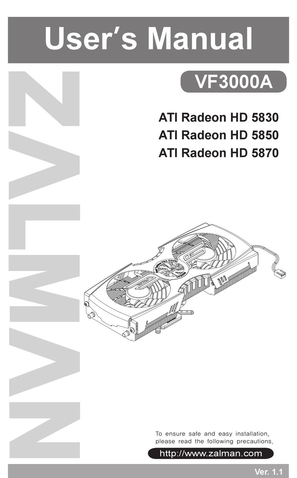 ZALMAN ATI RADEON HD 5830 USER MANUAL Pdf Download | ManualsLib
