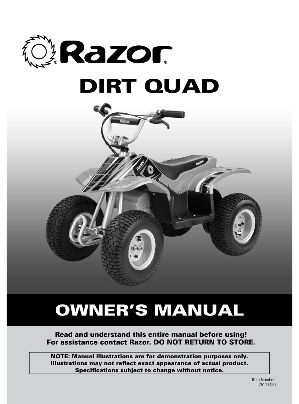 Razor Dirt Quad Owner S Manual Pdf Download Manualslib