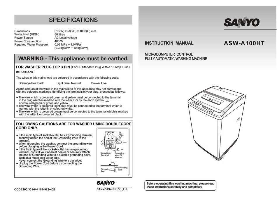 sanyo asw 173sb