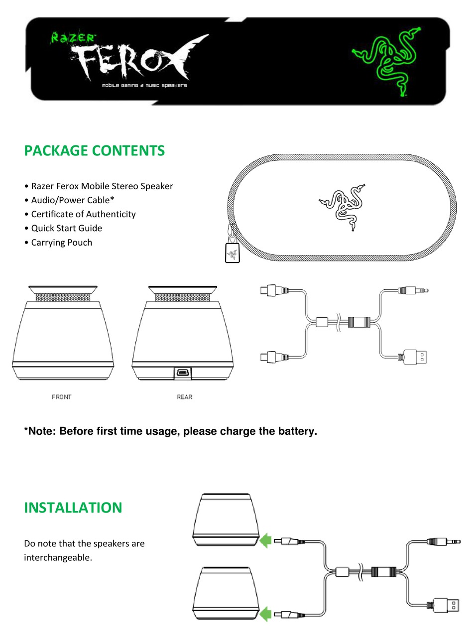 RAZER FEROX SPECIFICATIONS Pdf Download | ManualsLib