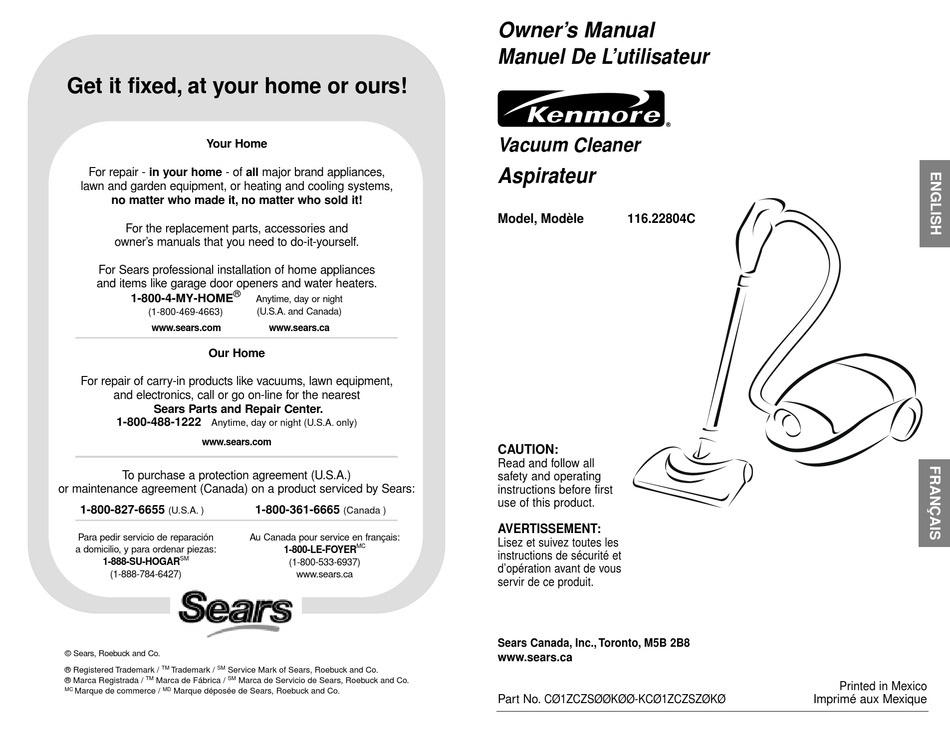 Kenmore C Owner S Manual Pdf Download Manualslib