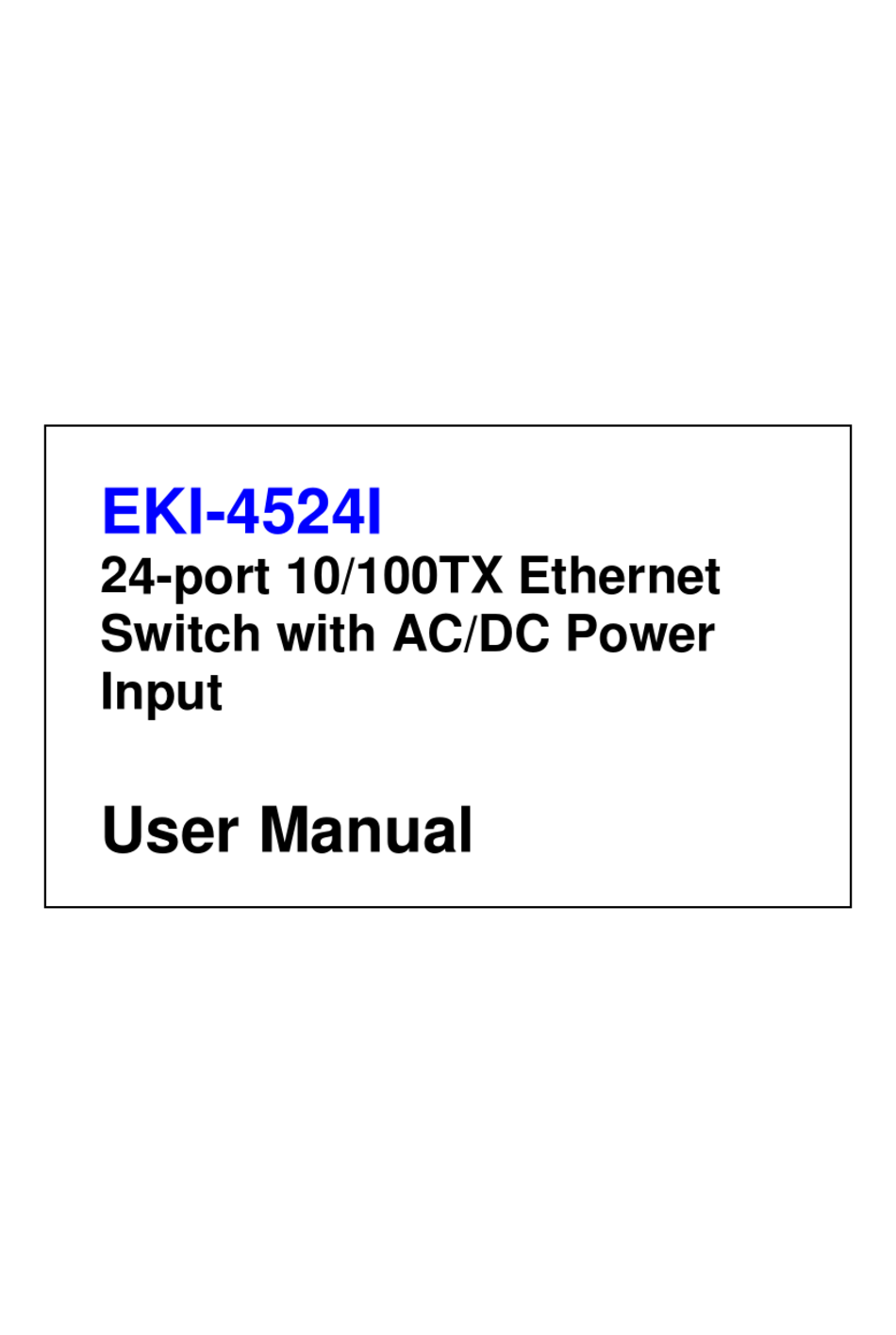 ADVANTECH EKI-4524I USER MANUAL Pdf Download | ManualsLib