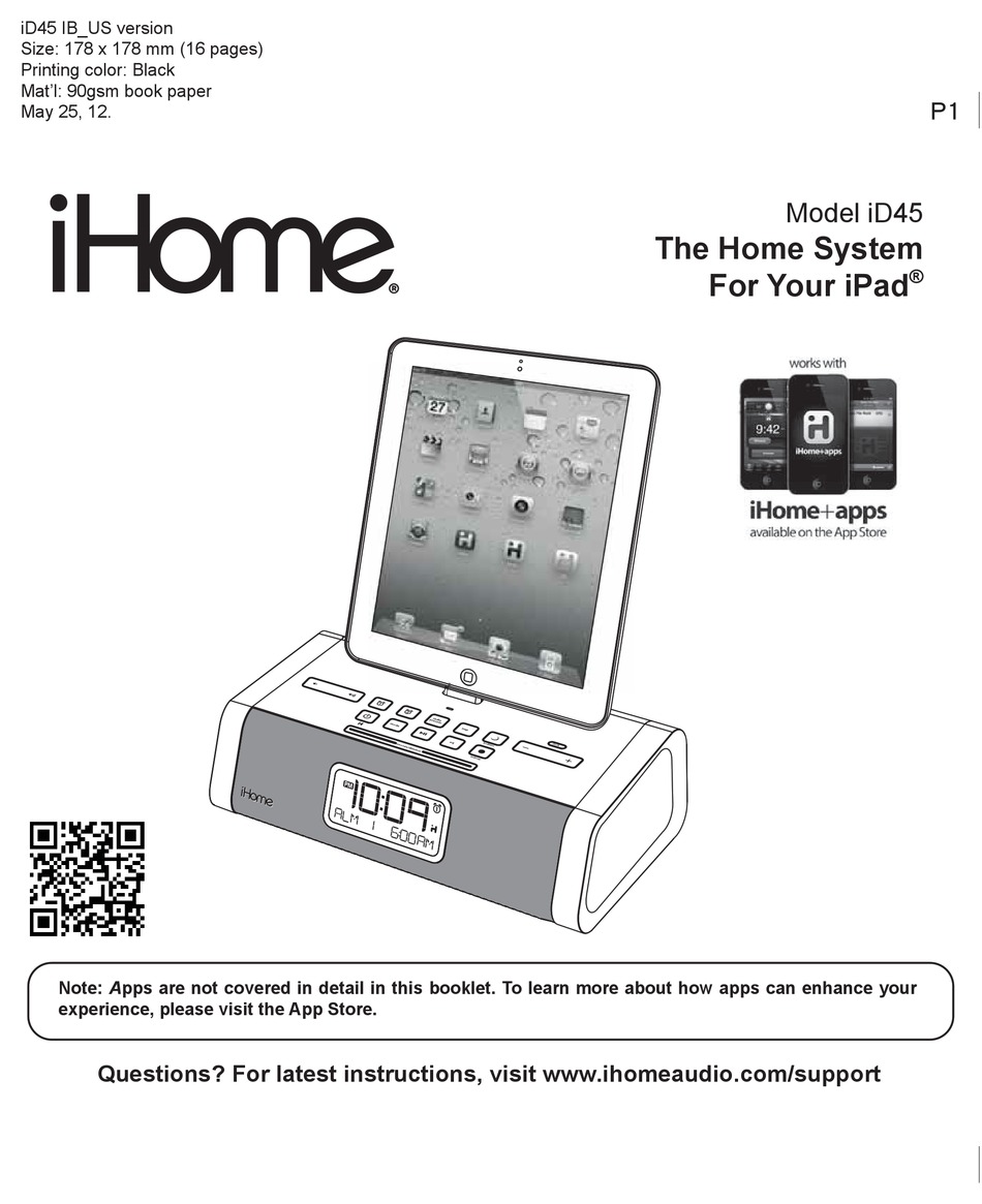 IHOME ID45 OPERATION INSTRUCTION MANUAL Pdf Download ManualsLib
