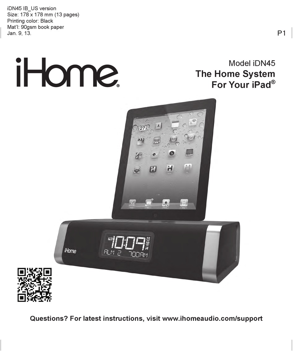 IHOME IDN45 QUICK START MANUAL Pdf Download | ManualsLib