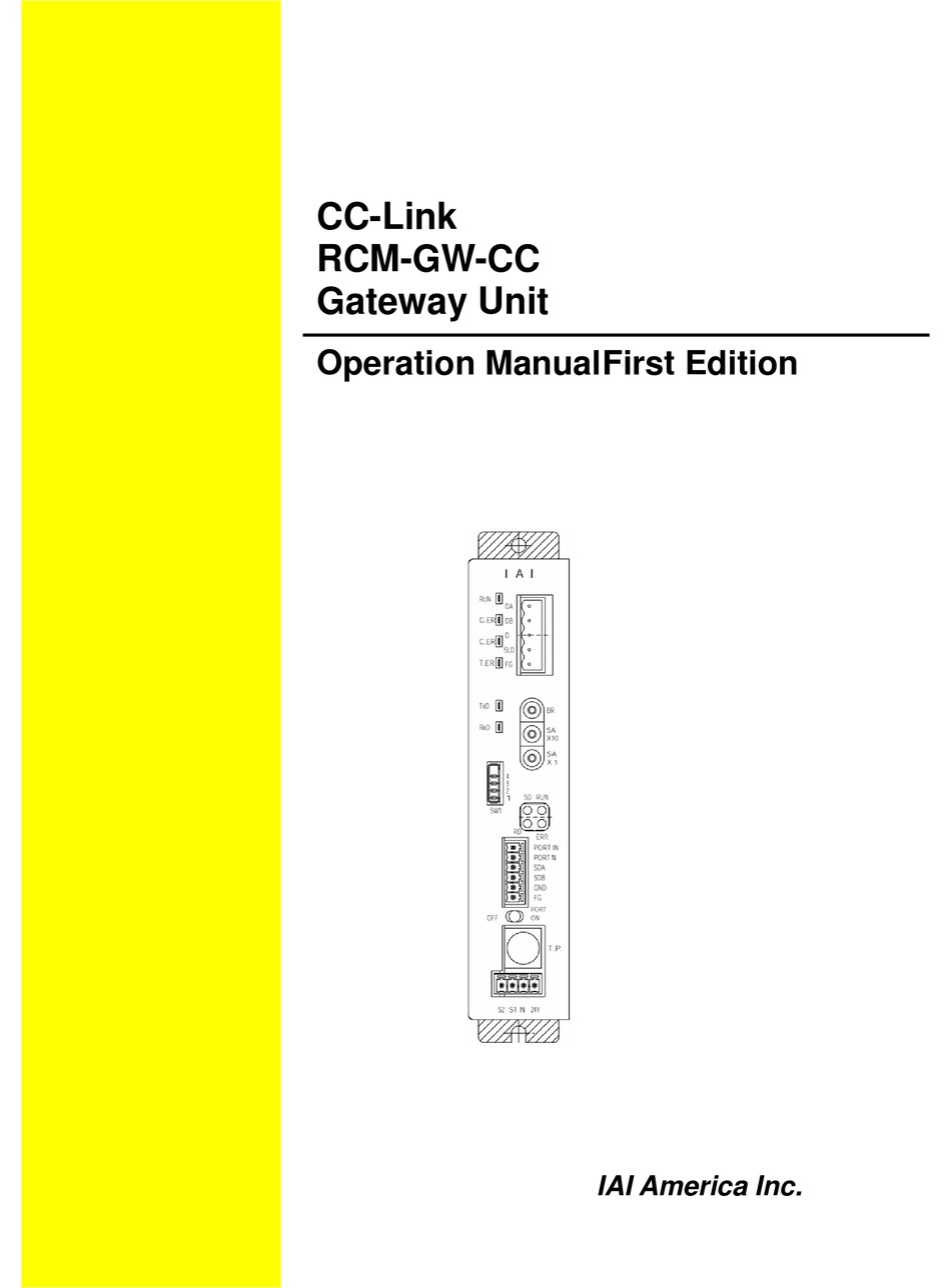 IAI RCM-GW-CC OPERATION MANUAL Pdf Download | ManualsLib