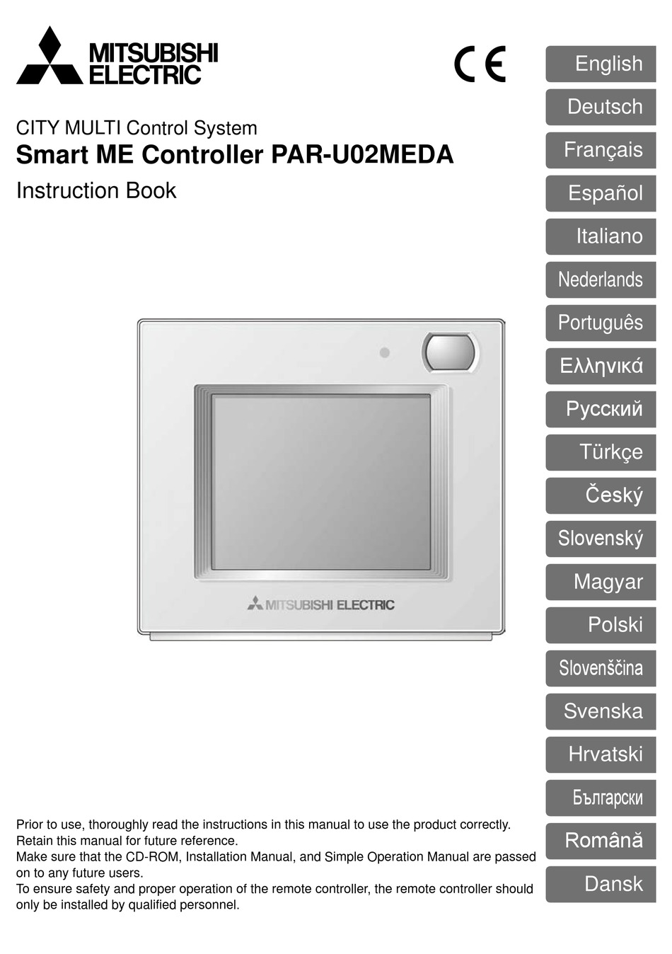 MITSUBISHI ELECTRIC PAR-U02MEDA INSTRUCTION BOOK Pdf Download | ManualsLib