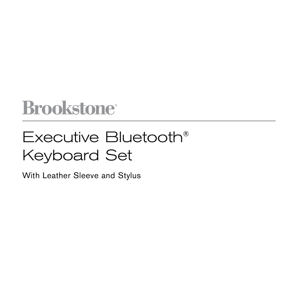 BROOKSTONE EXECUTIVE BLUETOOTH KEYBOARD SET USER MANUAL Pdf