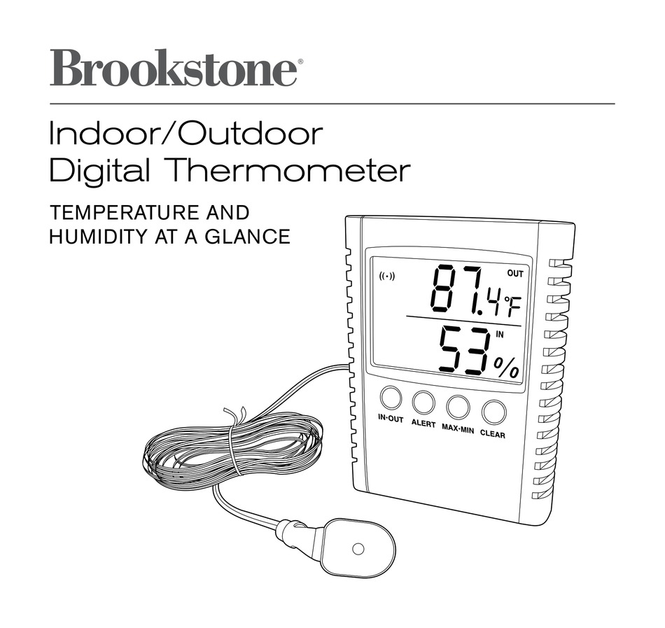 BROOKSTONE INDOOR OUTDOOR DIGITAL THERMOMETER USER MANUAL Pdf