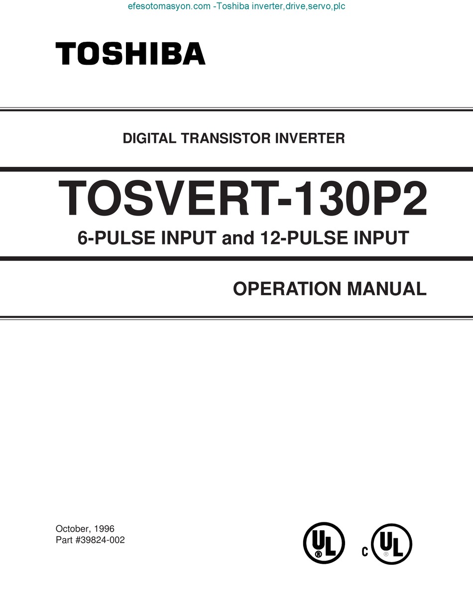 Toshiba Tosvert 130p2 Operation Manual Pdf Download Manualslib
