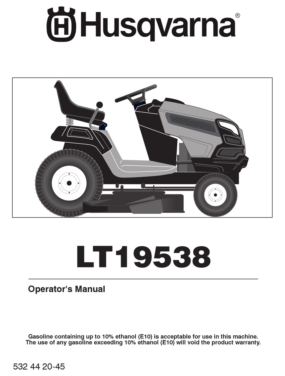 HUSQVARNA LT19538 OPERATOR'S MANUAL Pdf Download ManualsLib