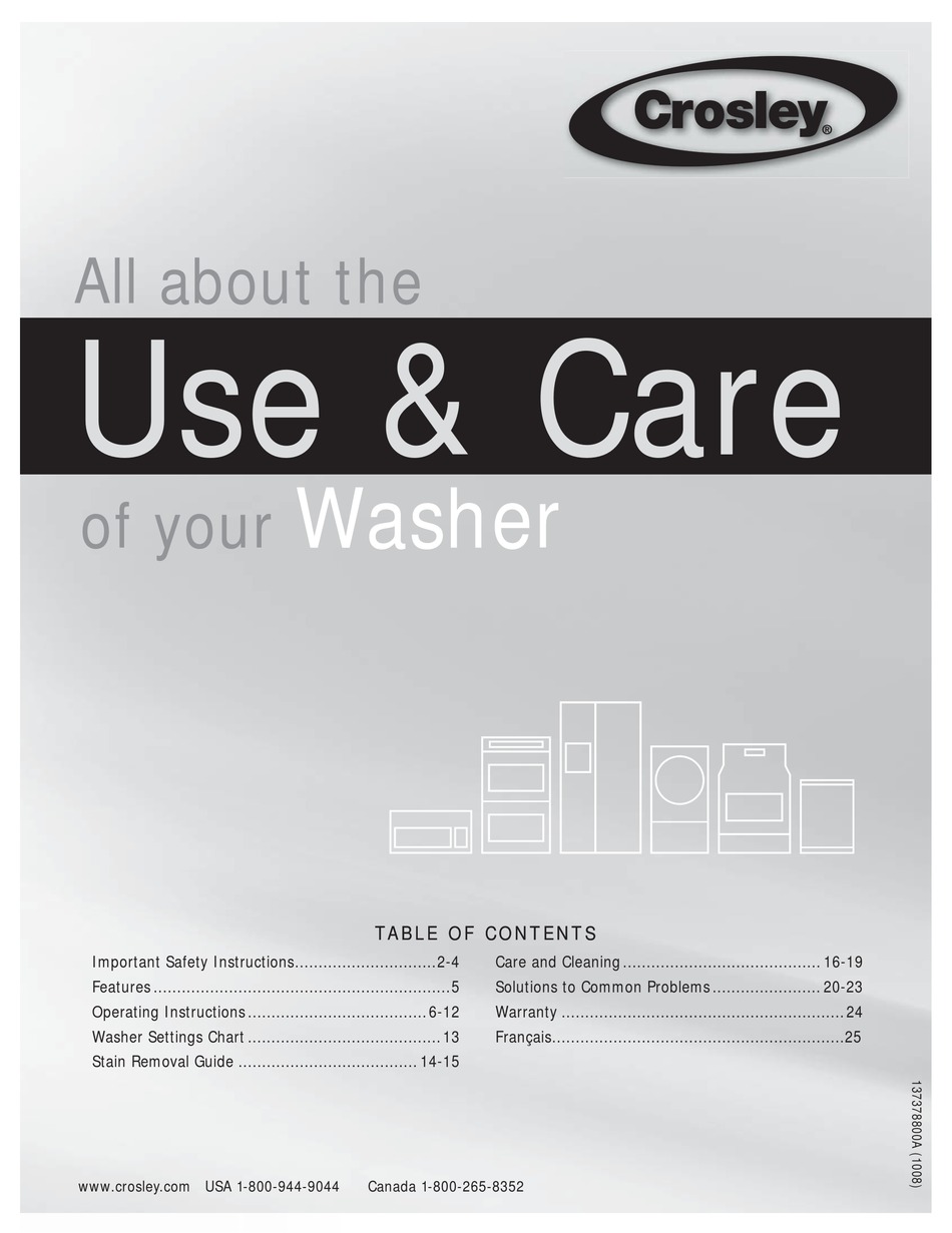 CROSLEY WASHER USE & CARE MANUAL Pdf Download ManualsLib