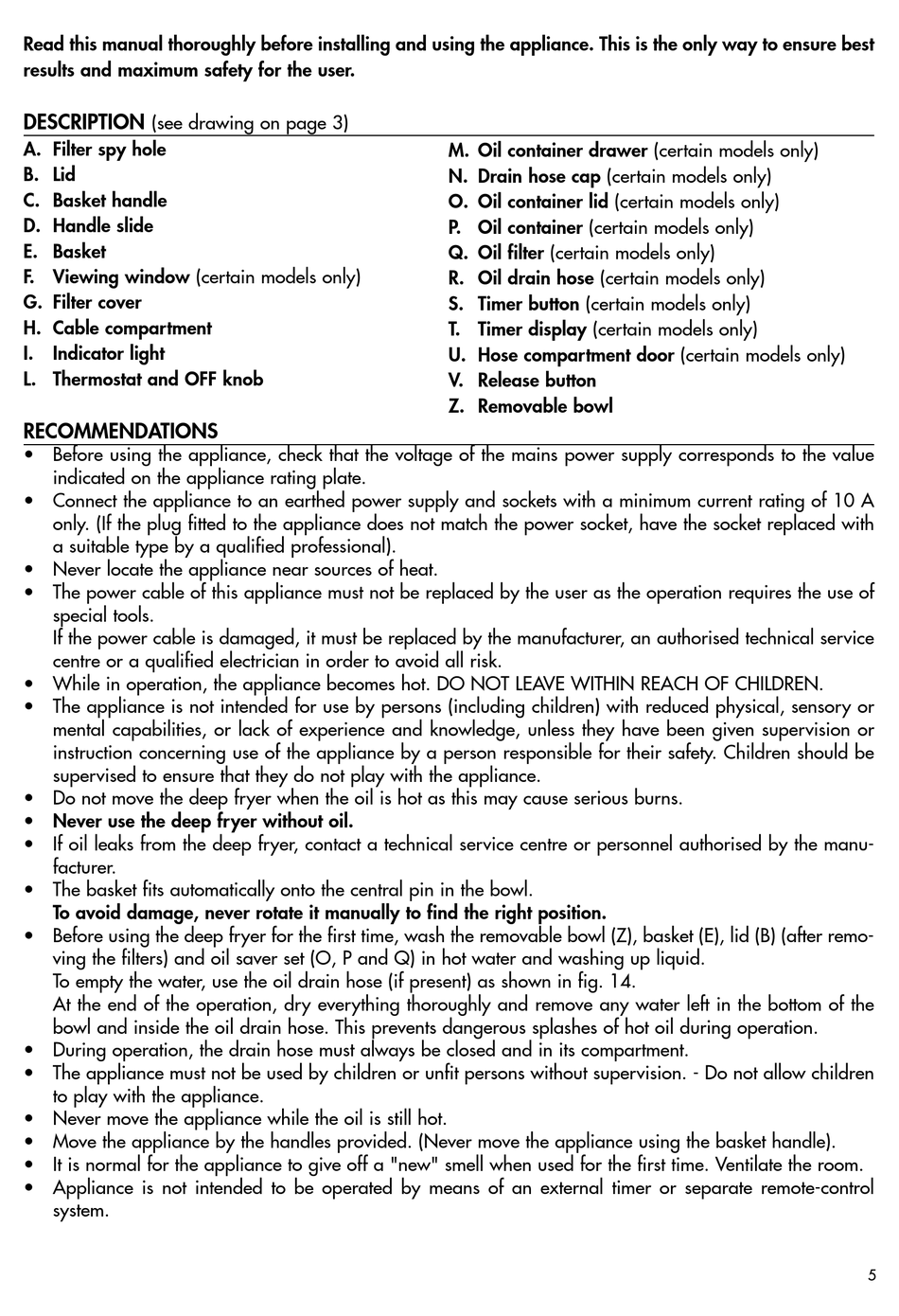 DELONGHI DEEP FRYER MANUAL Pdf Download ManualsLib