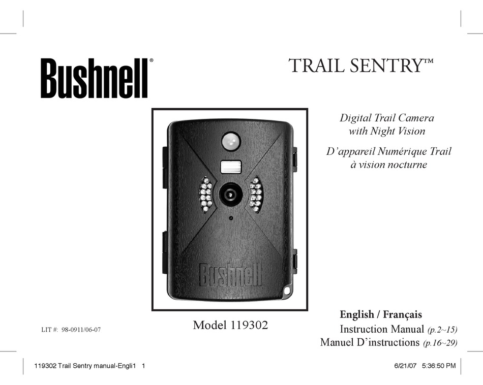 BUSHNELL TRAIL SENTRY 119302 INSTRUCTION MANUAL Pdf Download ManualsLib
