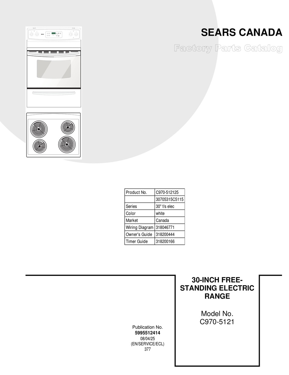 Kenmore Electric Range Model 970 Parts Manual | Reviewmotors.co